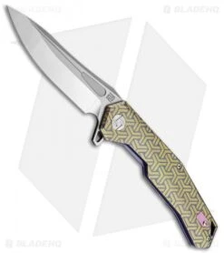 Artisan Cutlery Zumwalt Frame Lock Knife Blue/Gold Titanium (3.8" Satin)