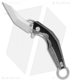 Artisan Cutlery Cobra Liner Lock Knife Textured Black/White G-10 (3.5" Blasted)