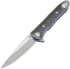 Artisan Cutlery Mini Shark Flipper Framelock Knife, S35VN, Titanium/CF, 1707GSBU03