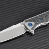 Artisan Cutlery Mini Shark Flipper Framelock Knife, S35VN, Titanium/CF, 1707GSGY -Artisan Cutlery Shop atz1707gsgy