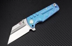 Artisan Cutlery Proponent Flipper Framelock Knife, S35VN, Titanium Blue, 1820GBUS