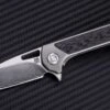 Artisan Cutlery Archaeo Flipper Folding Knife, Damascus, Titanium/CF, 1821GSDGY -Artisan Cutlery Shop atz1821gsdgy